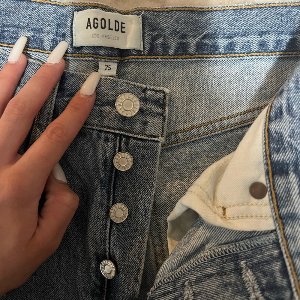 Agolde straight leg distressed jeans